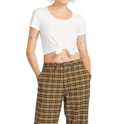 Volcom Lil Rib Tie Front Top - Women's-Women Casual Clothing|Tops & Shirts