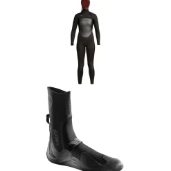 XCEL 5/4 Axis Hooded Wetsuit - Women's + 5mm Axis Round Toe Wetsuit Boots- Wetsuit Kits