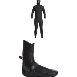 XCEL 4.5/3.5 Comp X Hooded Wetsuit + 5mm Infiniti Round Toe Wetsuit Boots- Wetsuit Kits